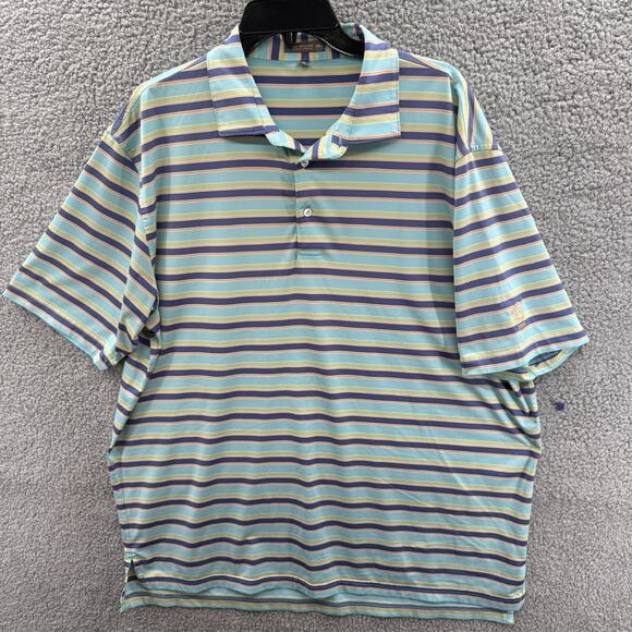 The Peter Millar Summer Comfort Polo Mens Stripped Golf XL - Picture 1 of 12